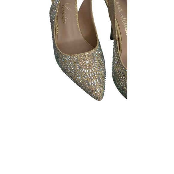 Lauren Lorraine Rachel Sling back embellished pump in nude - Picture 2 of 5